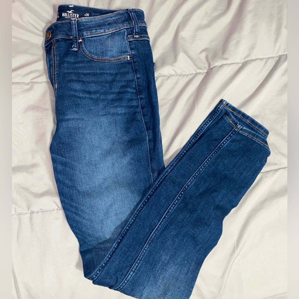 High Rise Super Skinny Hollister Dark Denim Jeans